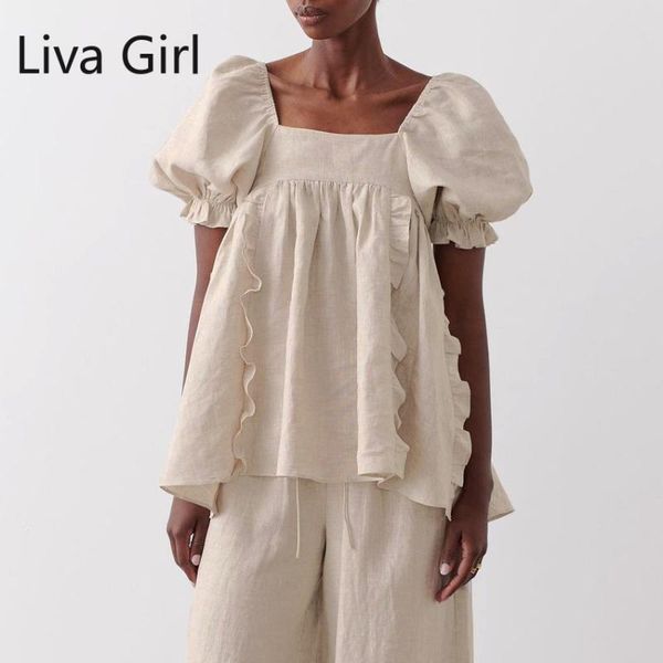 women's blouses & shirts spring summer blouse street cotton linen shirt fashion backless tie square neck puff short-sleeve women loose, White
women's blouses & shirts spring summer blouse street cotton linen shirt fashion backless tie square neck puff short-sleeve women loose, White
