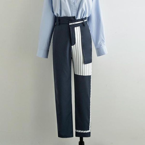 women patchwork pants striped trousers long high waist all match fashion ladies 2021 women's & capris, Black;white
women patchwork pants striped trousers long high waist all match fashion ladies 2021 women's & capris, Black;white