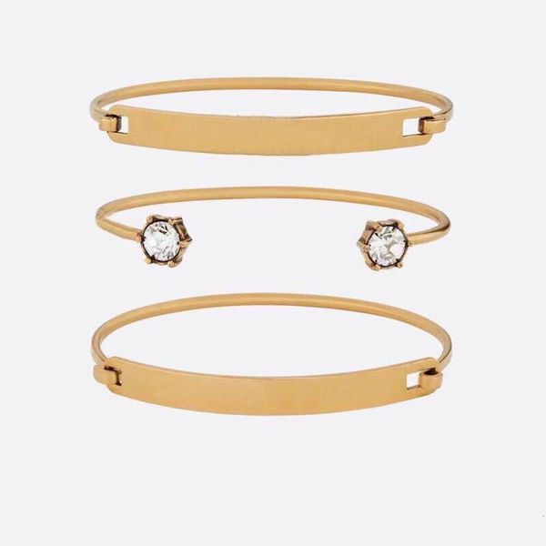 letter bangle brass material bracelets retro avant-garde beauty mandatory three ring split bracelet fashion jewelry, Black
letter bangle brass material bracelets retro avant-garde beauty mandatory three ring split bracelet fashion jewelry, Black