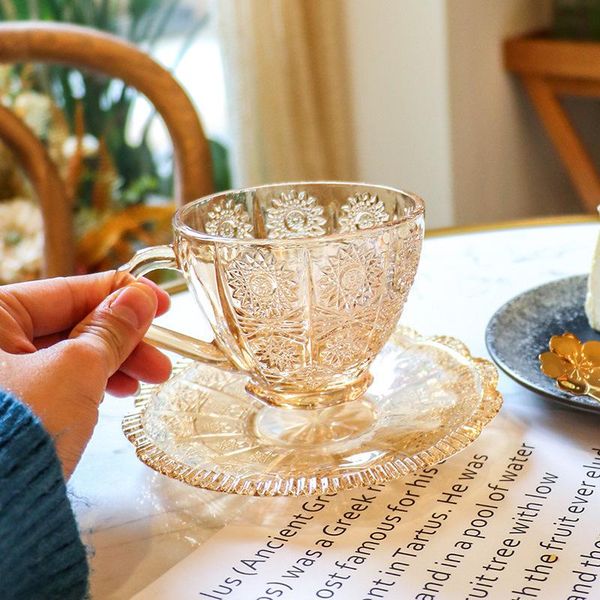 mugs nordic retro coffee cup creative luxury embossed glass mug saucer set fashionable exquisite lounge restaurant drinking utensils
mugs nordic retro coffee cup creative luxury embossed glass mug saucer set fashionable exquisite lounge restaurant drinking utensils