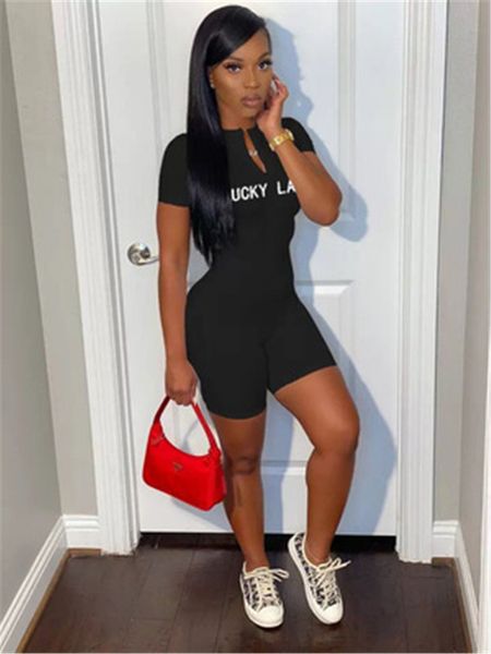 womens letters embroidery skinny rompers fashion trend short sleeve high v-neck slim shorts designer summer female casual zipper jumpsuits, Black;white
womens letters embroidery skinny rompers fashion trend short sleeve high v-neck slim shorts designer summer female casual zipper jumpsuits, Black;white