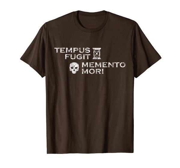 tempus fugit memento mori shirt - latin phrase, White;black