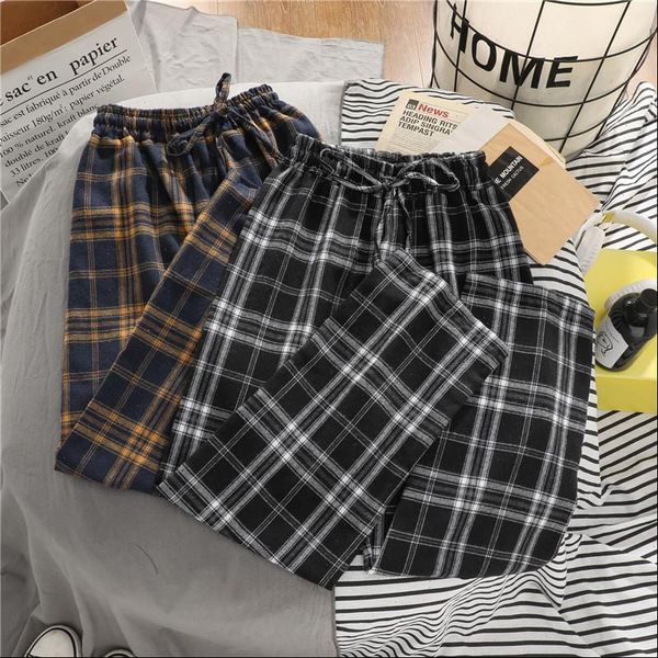 korean ins plaid loose lattice women pants trousers casual wild straight leg harajuku student couple, Black;white
korean ins plaid loose lattice women pants trousers casual wild straight leg harajuku student couple, Black;white