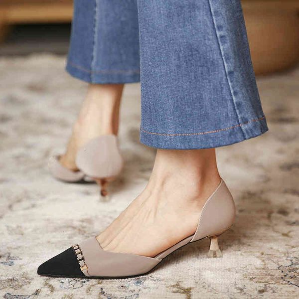 778-19 leisure sandals taro high heels women's pointed slim medium shoes with hollow metal decoration obp2, Black
778-19 leisure sandals taro high heels women's pointed slim medium shoes with hollow metal decoration obp2, Black