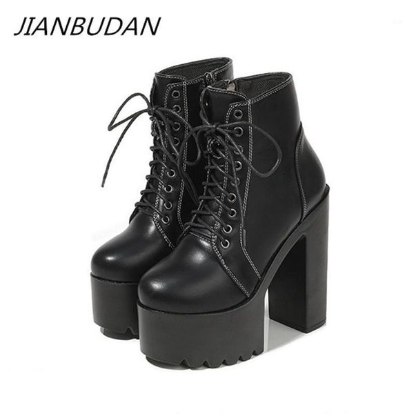 boots jianbudan heel high black women's soft leather autumn winter ankle lace up zip platform female pumps punk1
boots jianbudan heel high black women's soft leather autumn winter ankle lace up zip platform female pumps punk1
