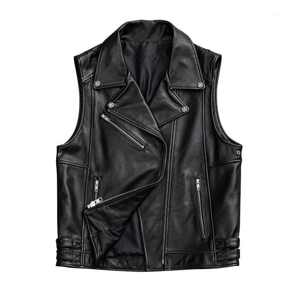 men's vests 2021 black men slim fit motorcycle plus size xxxxxl genuine cowhide spring short biker's leather vest, Black;white
men's vests 2021 black men slim fit motorcycle plus size xxxxxl genuine cowhide spring short biker's leather vest, Black;white