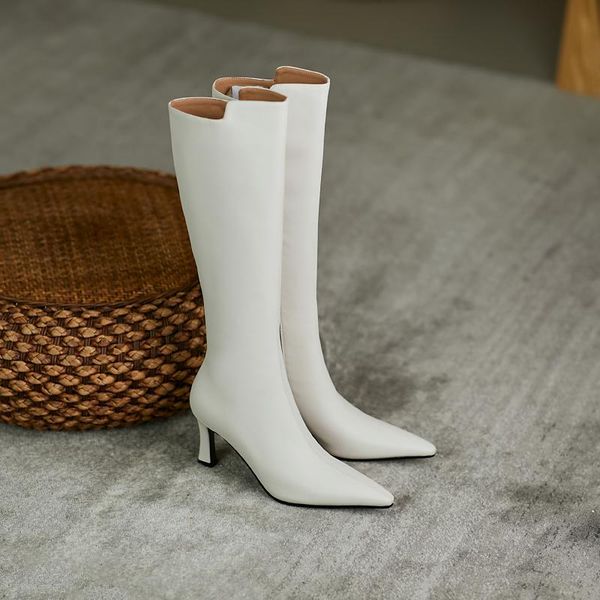 boots mezereon fashion modern cow leather thigh high pointed toe ladies winter shoes with thin heel 8 cm tpr bottom, Black
boots mezereon fashion modern cow leather thigh high pointed toe ladies winter shoes with thin heel 8 cm tpr bottom, Black
