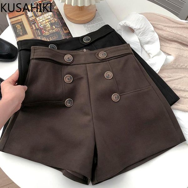 women's shorts kusahiki double breasted high waist woolen woman shirts korean elegant 2021 bottoms causal wide leg short feminimos 6v80, White;black
women's shorts kusahiki double breasted high waist woolen woman shirts korean elegant 2021 bottoms causal wide leg short feminimos 6v80, White;black