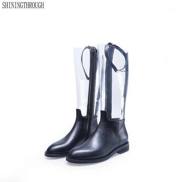 boots 2021 transparent genuine leather knee high women round toe square low heels autumn zipper fashion shoes woman11, Black
boots 2021 transparent genuine leather knee high women round toe square low heels autumn zipper fashion shoes woman11, Black