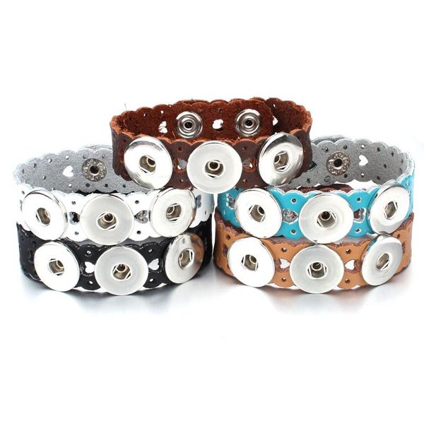 charm bracelets snap jewelry 18mm bracelet hollow out heart punk leather three buttons button bangle wrap, Golden;silver
charm bracelets snap jewelry 18mm bracelet hollow out heart punk leather three buttons button bangle wrap, Golden;silver