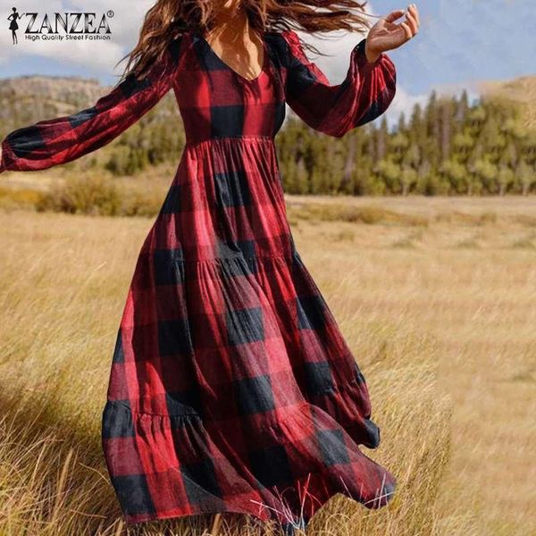 casual dresses women zanzea bohemian dress 2021 spring vintage maxi vestidos plaid zipper puff sleeve sundress lady party robe plus size, Black;gray
casual dresses women zanzea bohemian dress 2021 spring vintage maxi vestidos plaid zipper puff sleeve sundress lady party robe plus size, Black;gray