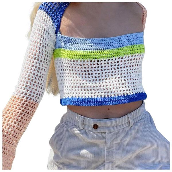 women's sweaters women casual sweater long sleeve green hollow out spring and autumn knit crop color block square neck, White;black
women's sweaters women casual sweater long sleeve green hollow out spring and autumn knit crop color block square neck, White;black