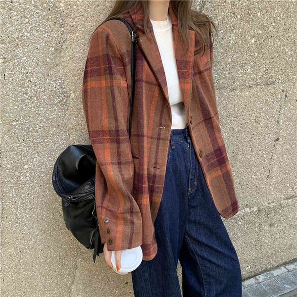 ol vintage basic notched casual plaid blazer coat autumn winter formal work wear women blazers suit jacket 210421, White;black
ol vintage basic notched casual plaid blazer coat autumn winter formal work wear women blazers suit jacket 210421, White;black