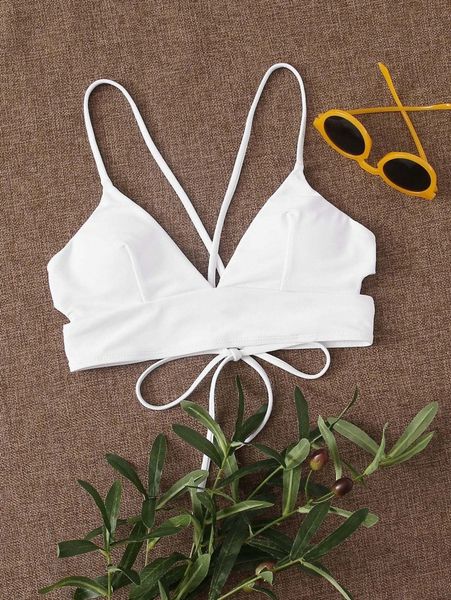 cut-out tie back bikini 24w5#, White;black