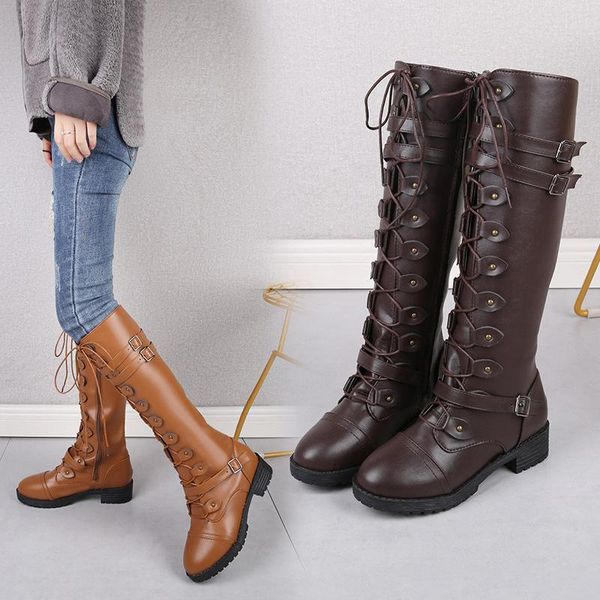 boots women's pu leather autumn winter knee high long ladies belt buckle side zipper warm, Black
boots women's pu leather autumn winter knee high long ladies belt buckle side zipper warm, Black