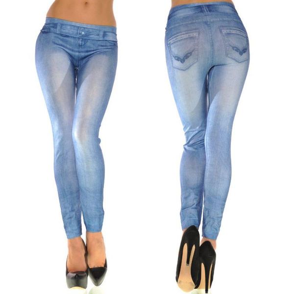 women vintage wash color denim print leggings low rise stretchy pencil pants seamless ankle length skinny fake jeans tights women's, Blue
women vintage wash color denim print leggings low rise stretchy pencil pants seamless ankle length skinny fake jeans tights women's, Blue