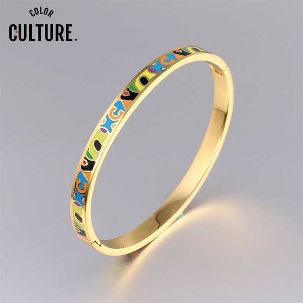 bracelet femme titanium stainless steel open bangles ethnic colorful enamel costume jewelery q0720, Black
bracelet femme titanium stainless steel open bangles ethnic colorful enamel costume jewelery q0720, Black
