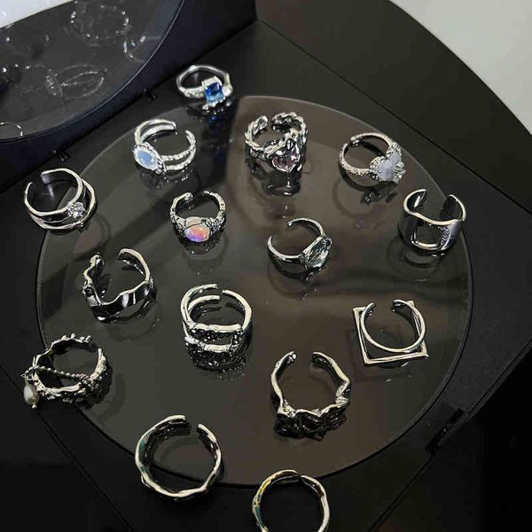 light luxury personality niche design high sense ring female ins irregular opening plain texture, Silver
light luxury personality niche design high sense ring female ins irregular opening plain texture, Silver
