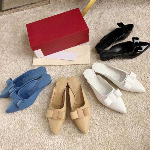 casual slippers low-heeled sandals luxury designer shoes fashion trend bow knot pointed toed semi-slippers with complete packagi s, Black
casual slippers low-heeled sandals luxury designer shoes fashion trend bow knot pointed toed semi-slippers with complete packagi s, Black