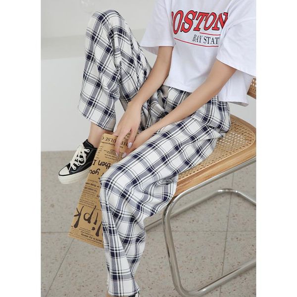 women's pants & capris 2021 summer plaid straight loose wide leg female korean style mopping high waist casual, Black;white
women's pants & capris 2021 summer plaid straight loose wide leg female korean style mopping high waist casual, Black;white