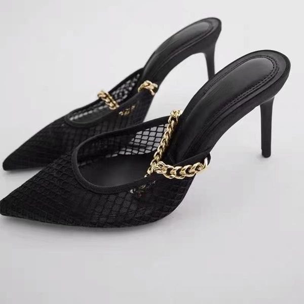 sandals temperament ladies 2021 summer high heels women's mesh stiletto half slippers pointed toe hollow women single shoes, Black
sandals temperament ladies 2021 summer high heels women's mesh stiletto half slippers pointed toe hollow women single shoes, Black