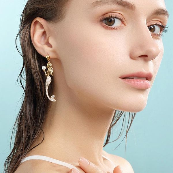 stud european and american franç design mermaid pearl earrings women bohemian fashion wedding party valentine's day gift, Golden;silver
stud european and american franç design mermaid pearl earrings women bohemian fashion wedding party valentine's day gift, Golden;silver
