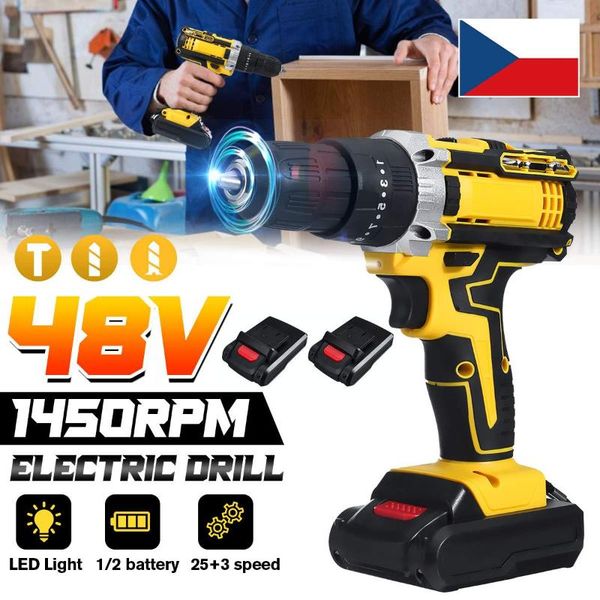 professiona electric drills 48v cordless drill screwdriver 25+3 torque dual speed hammer impact with 2pcs lithium-ion battery
professiona electric drills 48v cordless drill screwdriver 25+3 torque dual speed hammer impact with 2pcs lithium-ion battery