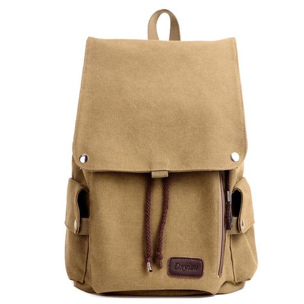 backpack ladies travel retro trend canvas male student simple bucket school bag