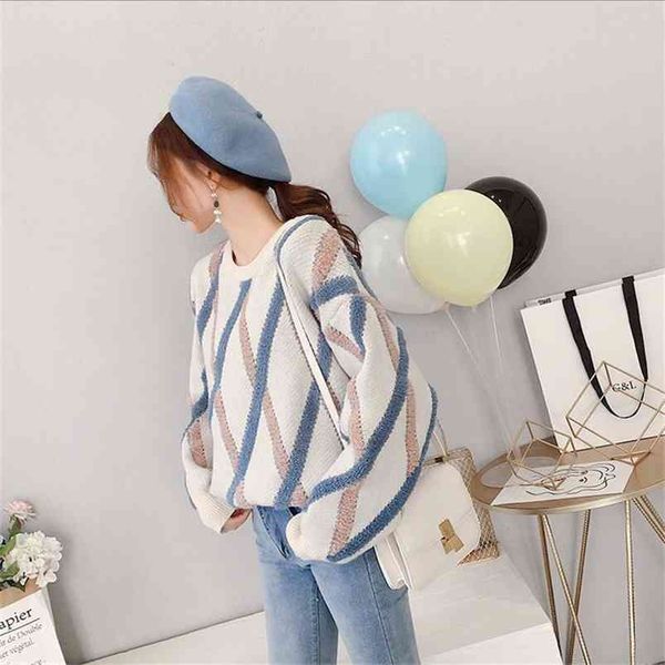 sweater female loose autumn and winter ins solid color long sleeve stripes chic hooded students 210427, White;black
sweater female loose autumn and winter ins solid color long sleeve stripes chic hooded students 210427, White;black