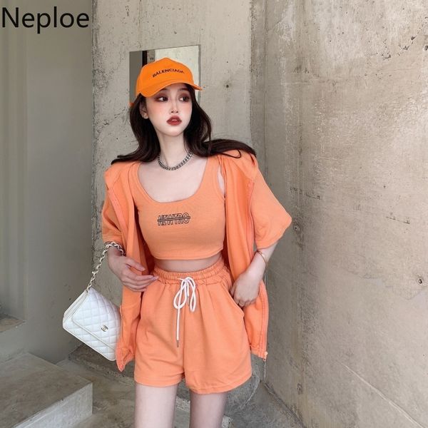 neploe tracksuit three-piece sets women cardigan jacket vest high waist wide leg shorts summer casual korean chic suits 210422, White
neploe tracksuit three-piece sets women cardigan jacket vest high waist wide leg shorts summer casual korean chic suits 210422, White