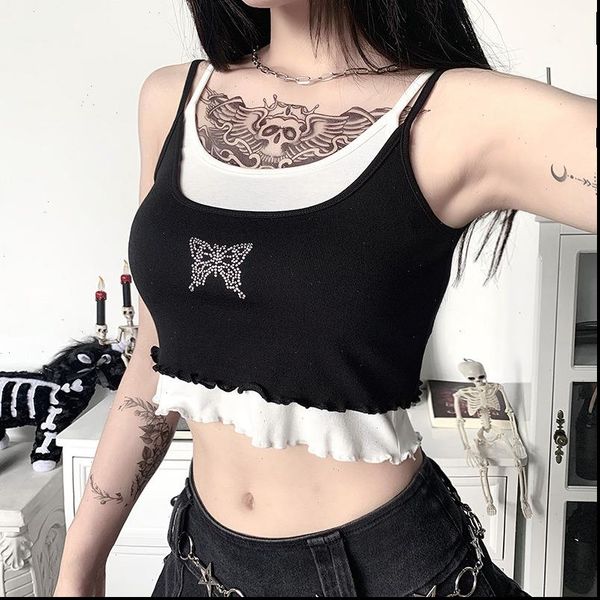 goth girl punk gothic camisole women cami butterfly diamond print strapless vest harajuku dark streetwear black tank femme, White
goth girl punk gothic camisole women cami butterfly diamond print strapless vest harajuku dark streetwear black tank femme, White