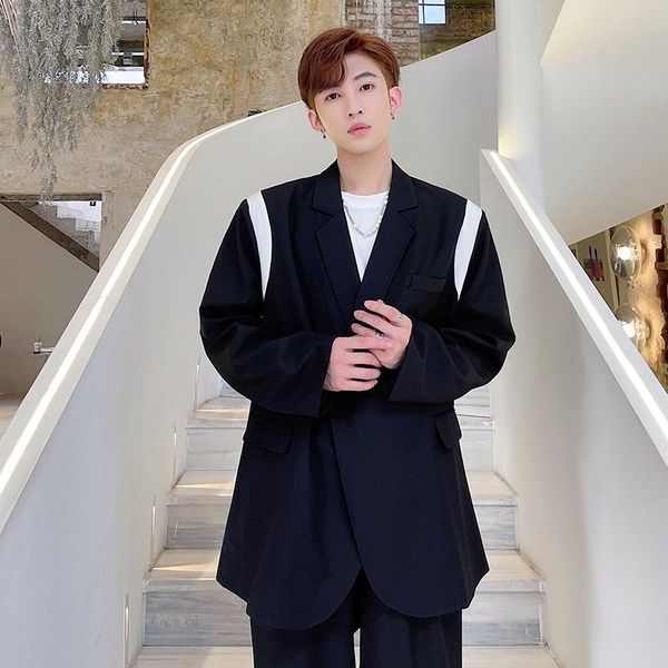 men's suits & blazers male dress suit black white splice blazer jacket men korean streetwear trendy fashion loose casual coat, White;black
men's suits & blazers male dress suit black white splice blazer jacket men korean streetwear trendy fashion loose casual coat, White;black