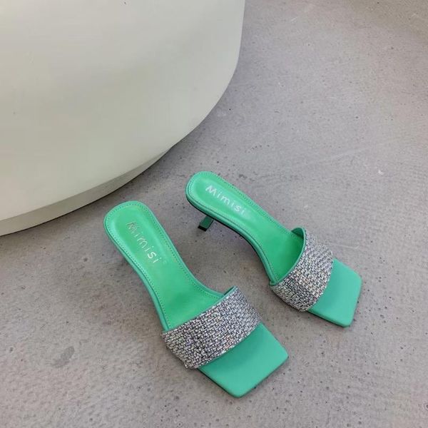 slippers fashion women sandals rhinestone slides party thin high heels pumps elegant mules shoes 35-39, Black
slippers fashion women sandals rhinestone slides party thin high heels pumps elegant mules shoes 35-39, Black