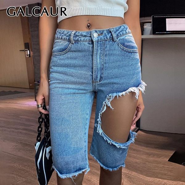women's jeans galcaur ripped hole high waist large size frayed bodycon straight pants for female 2021 summer casual fashion, Blue
women's jeans galcaur ripped hole high waist large size frayed bodycon straight pants for female 2021 summer casual fashion, Blue