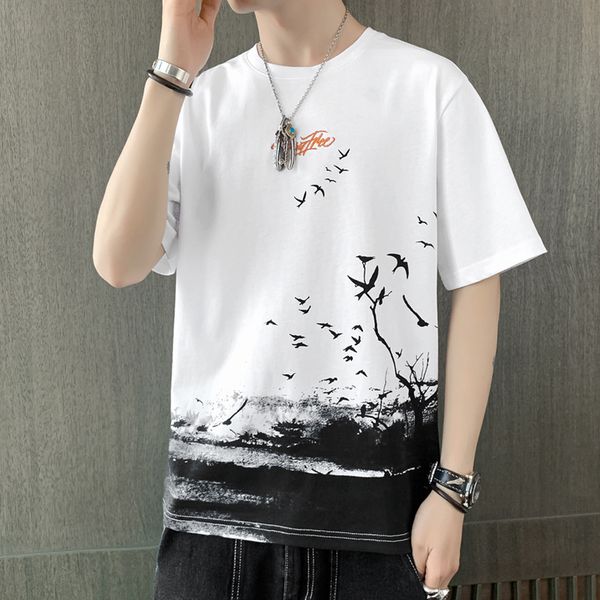men's t shirts short t-shirt 2021 chine style pure cotton cloth summer ice feeling half sleeve t-fashion, White;black
men's t shirts short t-shirt 2021 chine style pure cotton cloth summer ice feeling half sleeve t-fashion, White;black