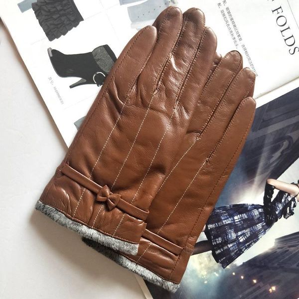 five fingers gloves genuine leather female fashion winter warm coffee color bow cycling sheepskin women driving glove mittens, Blue;gray
five fingers gloves genuine leather female fashion winter warm coffee color bow cycling sheepskin women driving glove mittens, Blue;gray