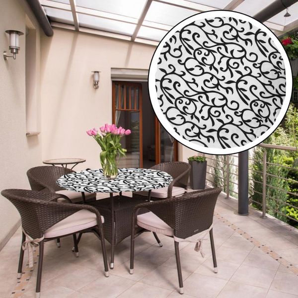 table cloth 1pc practical round stretch cover decorative printing tablecloth