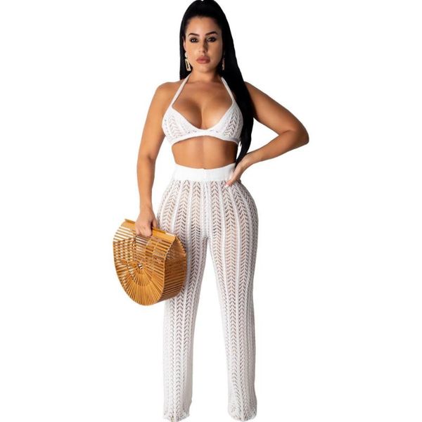 women's two piece pants mesh hollow out perspective pant suit crop and sets knitted vest sweater + knitting outfits, White
women's two piece pants mesh hollow out perspective pant suit crop and sets knitted vest sweater + knitting outfits, White