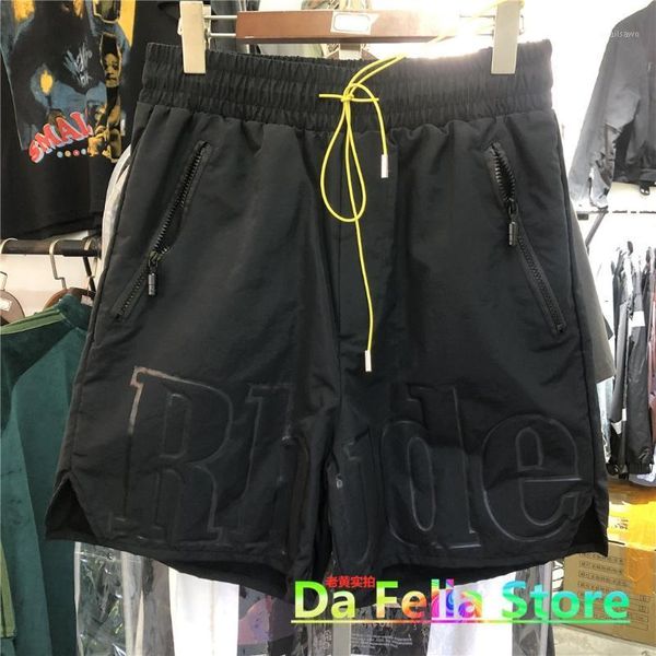 men's shorts 2021 logo men women gradual text mark washed nylon short twin zipper pockets, White;black
men's shorts 2021 logo men women gradual text mark washed nylon short twin zipper pockets, White;black