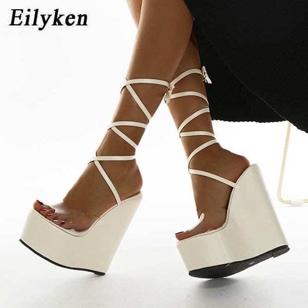 eilyken pvc transparent women wedge sandals fashion open toe ankle cross lace-up 17cm ultra high heels platform shoes female 210624, Black
eilyken pvc transparent women wedge sandals fashion open toe ankle cross lace-up 17cm ultra high heels platform shoes female 210624, Black
