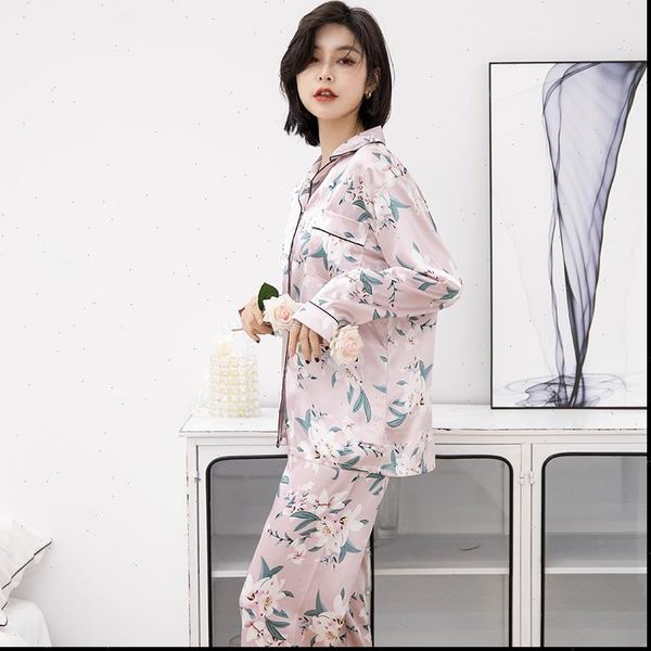 spring silk pajamas floral womens sleepwears pyjamas long sleeve turn down collar sleepwear loose thin plus size 3xl pijama, Black;red
spring silk pajamas floral womens sleepwears pyjamas long sleeve turn down collar sleepwear loose thin plus size 3xl pijama, Black;red