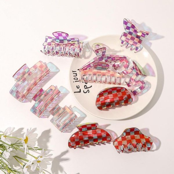 hair claw clips accessories hairs clamps checkerboard cross holder for women girl transparent pin shape girls plastic frosting ponytail hors, Slivery;white
hair claw clips accessories hairs clamps checkerboard cross holder for women girl transparent pin shape girls plastic frosting ponytail hors, Slivery;white