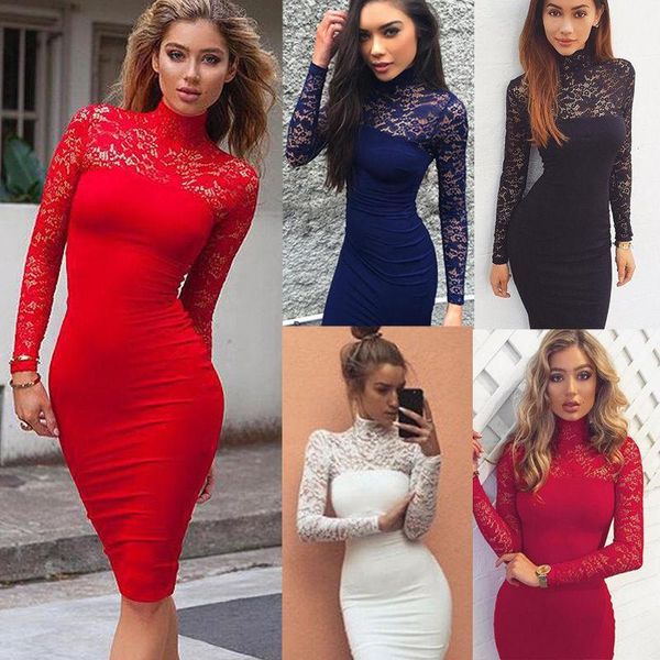 casual dresses women lace dress long sleeve womens skinny turtleneck woman clothes bodycon female solid short mini, Black;gray
casual dresses women lace dress long sleeve womens skinny turtleneck woman clothes bodycon female solid short mini, Black;gray