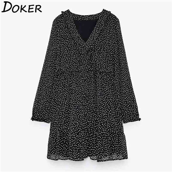 polka dot chiffon mini dress for women spring fashion v neck long sleeve plus size ruffle ladies es casual boho beach 210604, Black;gray
polka dot chiffon mini dress for women spring fashion v neck long sleeve plus size ruffle ladies es casual boho beach 210604, Black;gray