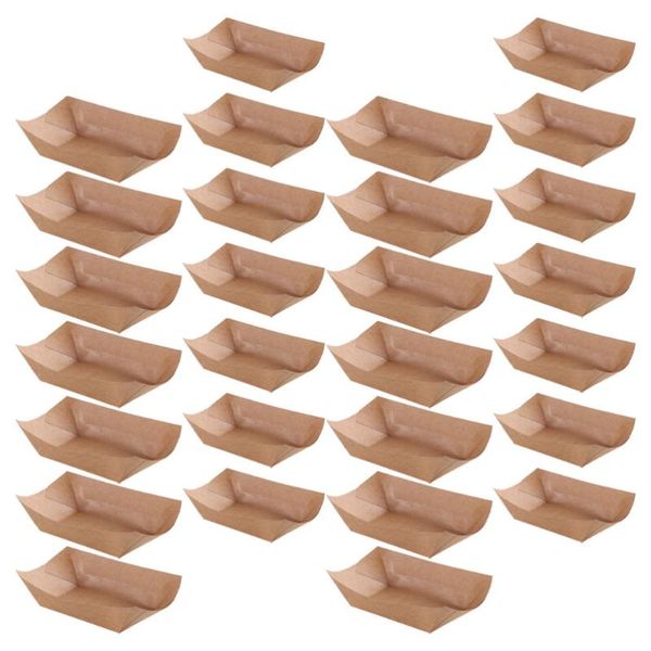 gift wrap 100 pcs food boxes eco-friendly packing cases potato chips (brown)