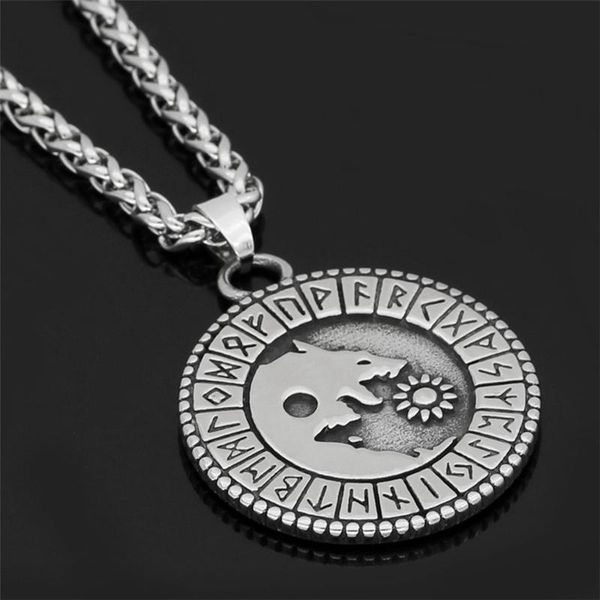 pendant necklaces men's viking celtic wolf head moon rune stainless steel nacklace charm male norse amulet jewelry giftsdrop, Silver
pendant necklaces men's viking celtic wolf head moon rune stainless steel nacklace charm male norse amulet jewelry giftsdrop, Silver
