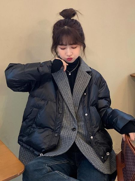 spring and autumn korean version 2021 thickening loose suit collar long sleeve cotton padded jacket women's wear down & parkas, Black
spring and autumn korean version 2021 thickening loose suit collar long sleeve cotton padded jacket women's wear down & parkas, Black