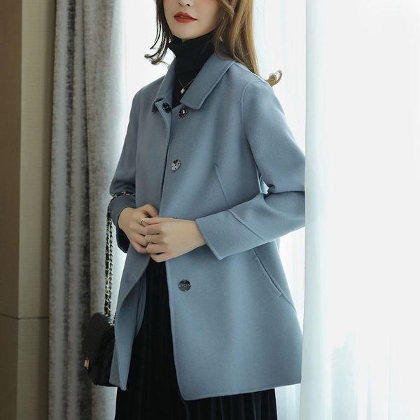 women's wool & blends high-end double-sided woolen coat ladies mid-length 2021 autumn and winter style korean casual solid color women, Black
women's wool & blends high-end double-sided woolen coat ladies mid-length 2021 autumn and winter style korean casual solid color women, Black
