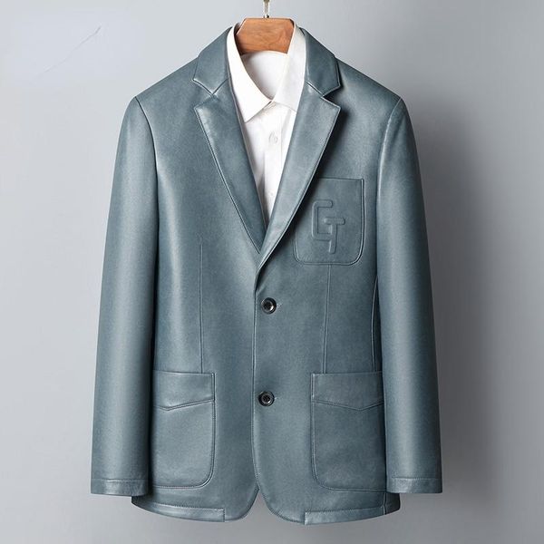men's leather & faux high-end 100% genuine sheepskin jackets male autumn spring real coat fashion clothing veste homme gmm500, Black
men's leather & faux high-end 100% genuine sheepskin jackets male autumn spring real coat fashion clothing veste homme gmm500, Black