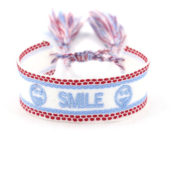 souvenirs woven bracelet european and korean fashion handmade webbing embroidery simple smile smiling face tassel hand rope trinket
souvenirs woven bracelet european and korean fashion handmade webbing embroidery simple smile smiling face tassel hand rope trinket